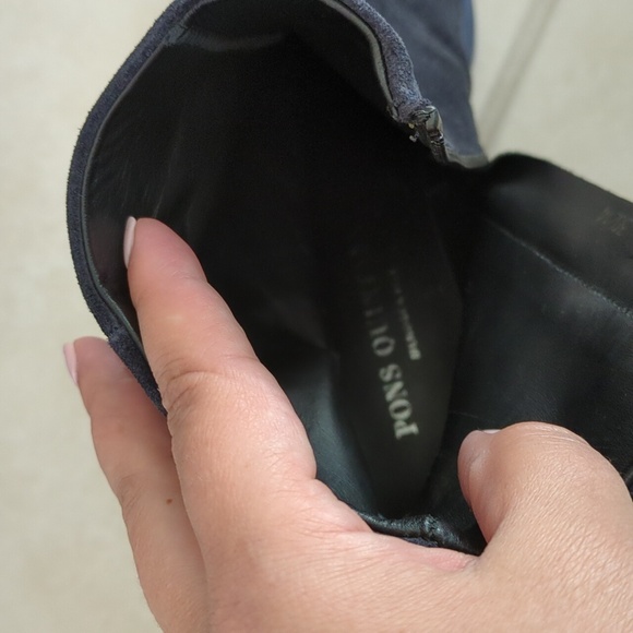 Women's Suede Platform Ankle Boots - Navy Chuncky Sz 40/9 US Haute Couture - Picture 5 of 7